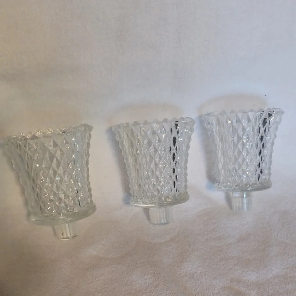 Home Interiors Clear Glass Candle Holders Set Of 3 Votive Cups